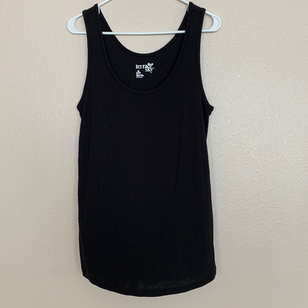 Terra & Sky Black Scoop Neck Tank Top Size 0X / 14W - Picture 1 of 6